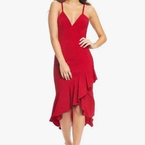 Dress the Population Wendy High Low Red Cocktail Dress M